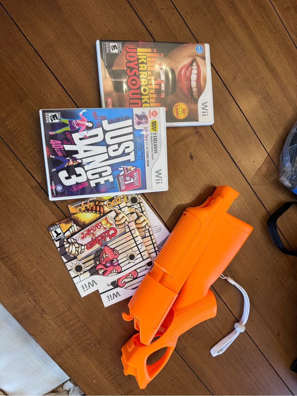 Nintendo Wii Just Dance/Karaoke Joysound/Chicken Blaster and Zoo Blaster